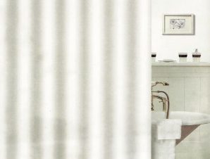 Κουρτίνα Μπάνιου Αδιάβροχη 180×180εκ. Λευκή Plain Line (Ύφασμα: Polyester) – OEM – 5201847102612